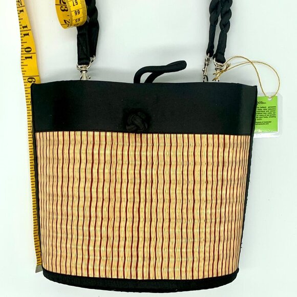 Saraye Black Curved Tatami Style Avi Purse Handmade Cambodia - Picture 11 of 11